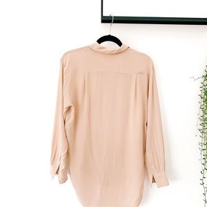 Madewell Nude Silk Style Boyfriend Blouse